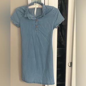 Soft denim dress size 12, with tie at waste for front or back.
